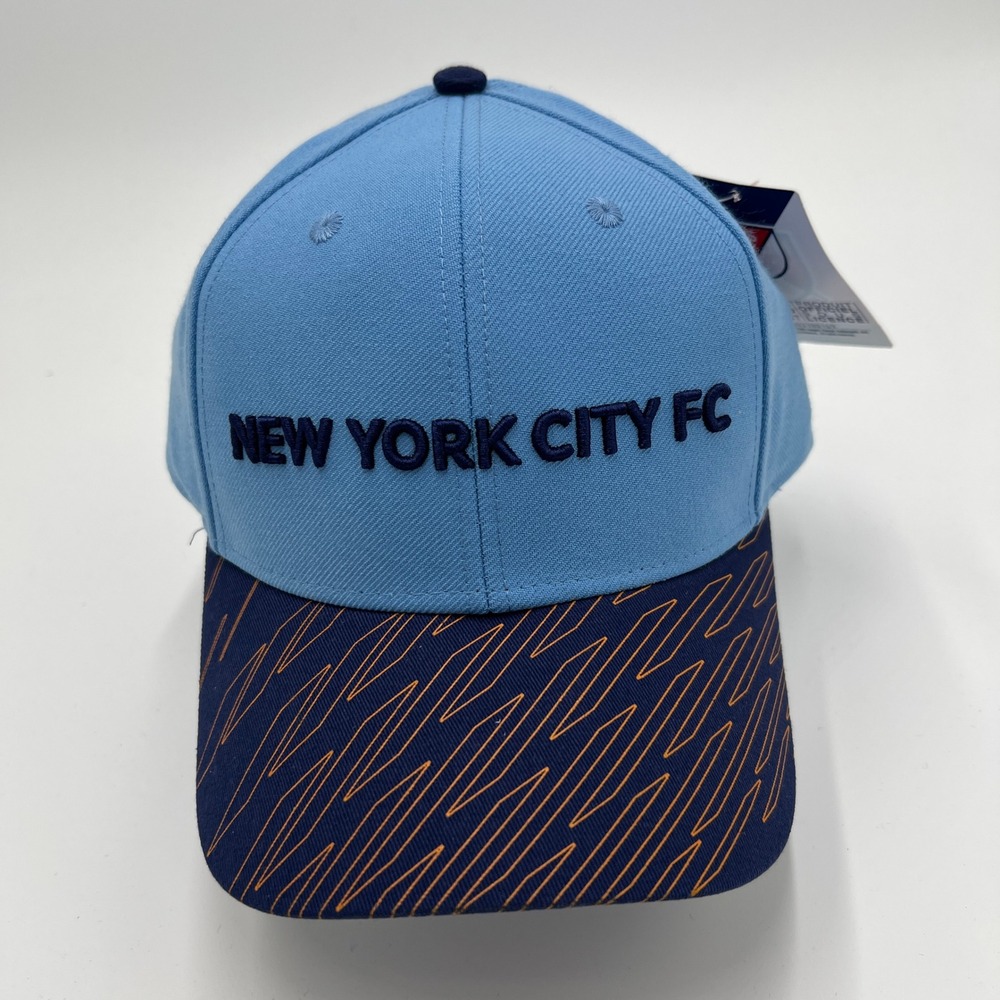 MLS New York City FC Snapback Hat‎ Sky Blue Navy Zig Zag Brim NYCFC Cap NEW